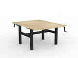 OL Agile Winder Height Adjustable Shared Desk – Oak Top with Black Frame