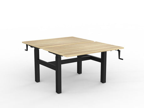 OL Agile Winder Height Adjustable Shared Desk – Oak Top with Black Frame