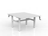 OL Agile Winder Height Adjustable Shared Desk – White Top with White Frame