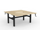 OL Agile Winder Height Adjustable Shared Desk – Oak Top with Black Frame
