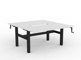 OL Agile Winder Height Adjustable Shared Desk – White Top with Black Frame