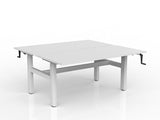 OL Agile Winder Height Adjustable Shared Desk – White Top with White Frame