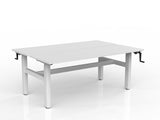 OL Agile Winder Height Adjustable Shared Desk – White Top with White Frame