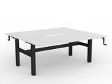 OL Agile Winder Height Adjustable Shared Desk – White Top with Black Frame