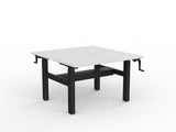 OL Agile Winder Height Adjustable Shared Desk – White Top with Black Frame
