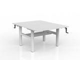 OL Agile Winder Height Adjustable Shared Desk – White Top with White Frame