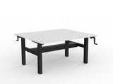 OL Agile Winder Height Adjustable Shared Desk – White Top with Black Frame