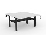 OL Agile Winder Height Adjustable Shared Desk – White Top with Black Frame