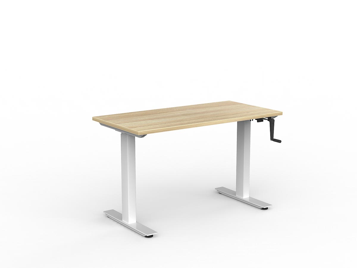OL Agile Winder Height Adjustable Desk - White Frame