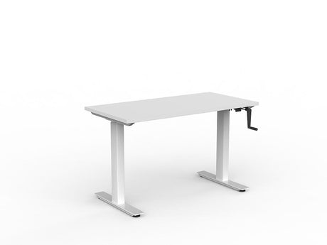 OL Agile Winder Height Adjustable Desk - White Frame