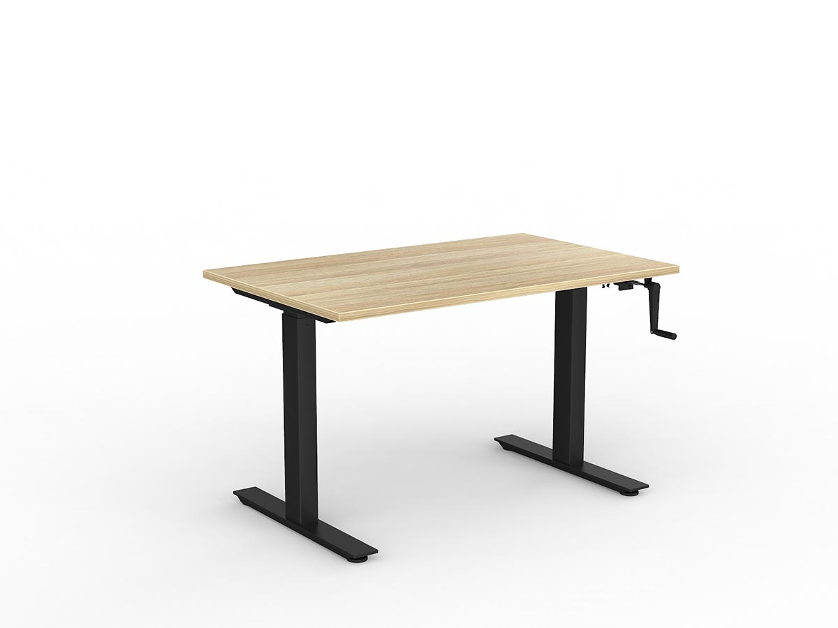 OL Agile Winder Height Adjustable Desk – Oak Top with Black Frame