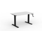 OL Agile Winder Height Adjustable Desk – White Top with Black Frame