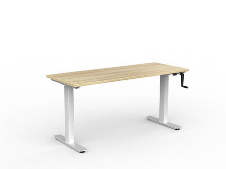 OL Agile Winder Height Adjustable Desk - White Frame