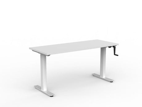 OL Agile Winder Height Adjustable Desk - White Frame