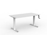 OL Agile Winder Height Adjustable Desk – White Top with White Frame