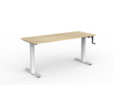 OL Agile Winder Height Adjustable Desk - White Frame