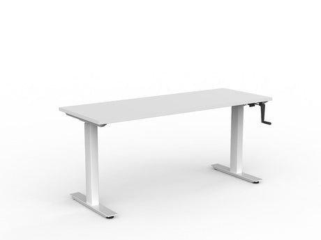 OL Agile Winder Height Adjustable Desk - White Frame