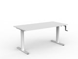 OL Agile Winder Height Adjustable Desk – White Top with White Frame