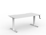 OL Agile Winder Height Adjustable Desk – White Top with White Frame