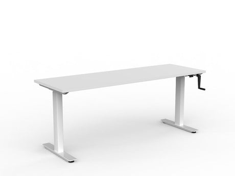 OL Agile Winder Height Adjustable Desk - White Frame