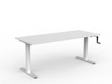 OL Agile Winder Height Adjustable Desk – White Top with White Frame