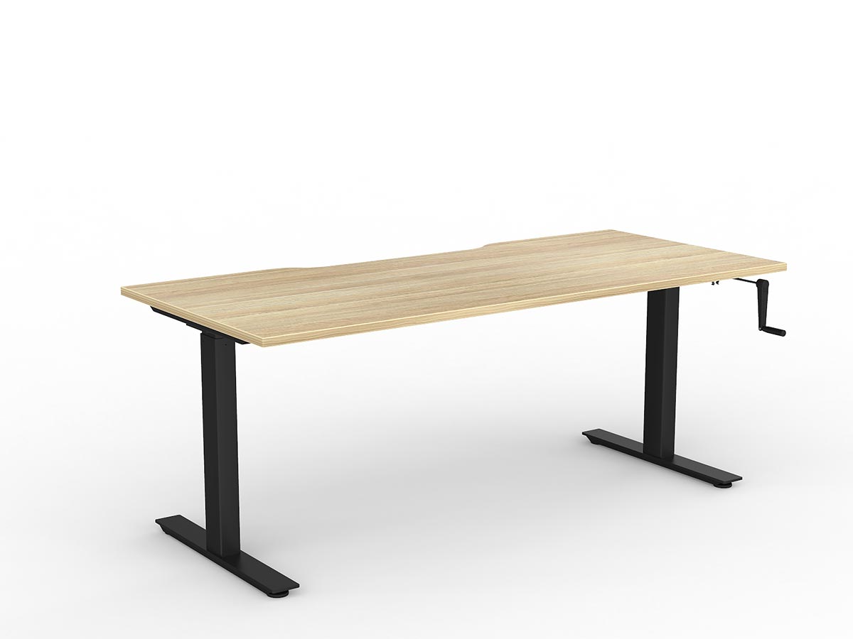 OL Agile Winder Height Adjustable Desk - Black Frame