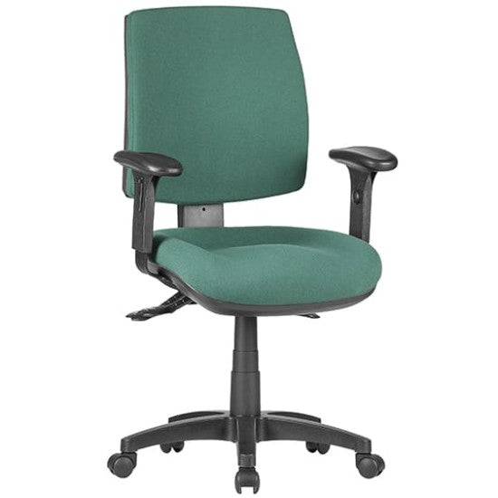 ST Alpha Fabric Upholstered Low Back Ergonomic Task Chair with Arms