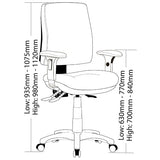 ST Alpha Fabric Upholstered Low Back Ergonomic Task Chair with Arms