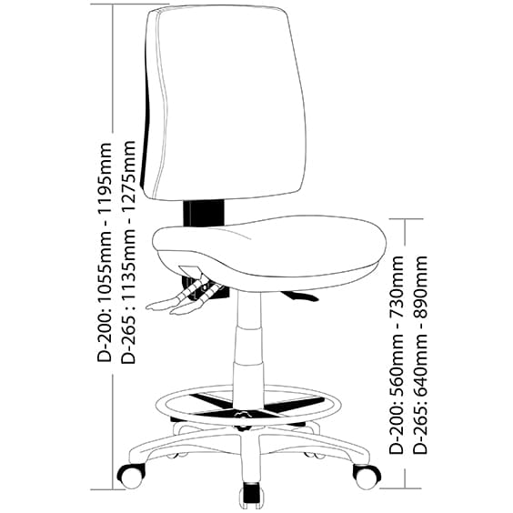 ST Alpha Fabric Upholstered Drafting Chair