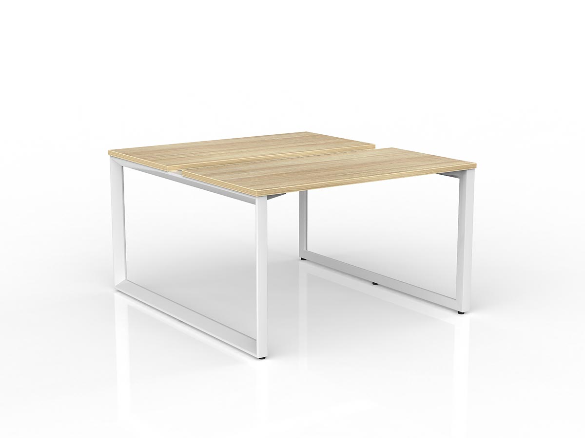 OL Anvil 2-User Double Sided Workspace – Oak Top with White Frame