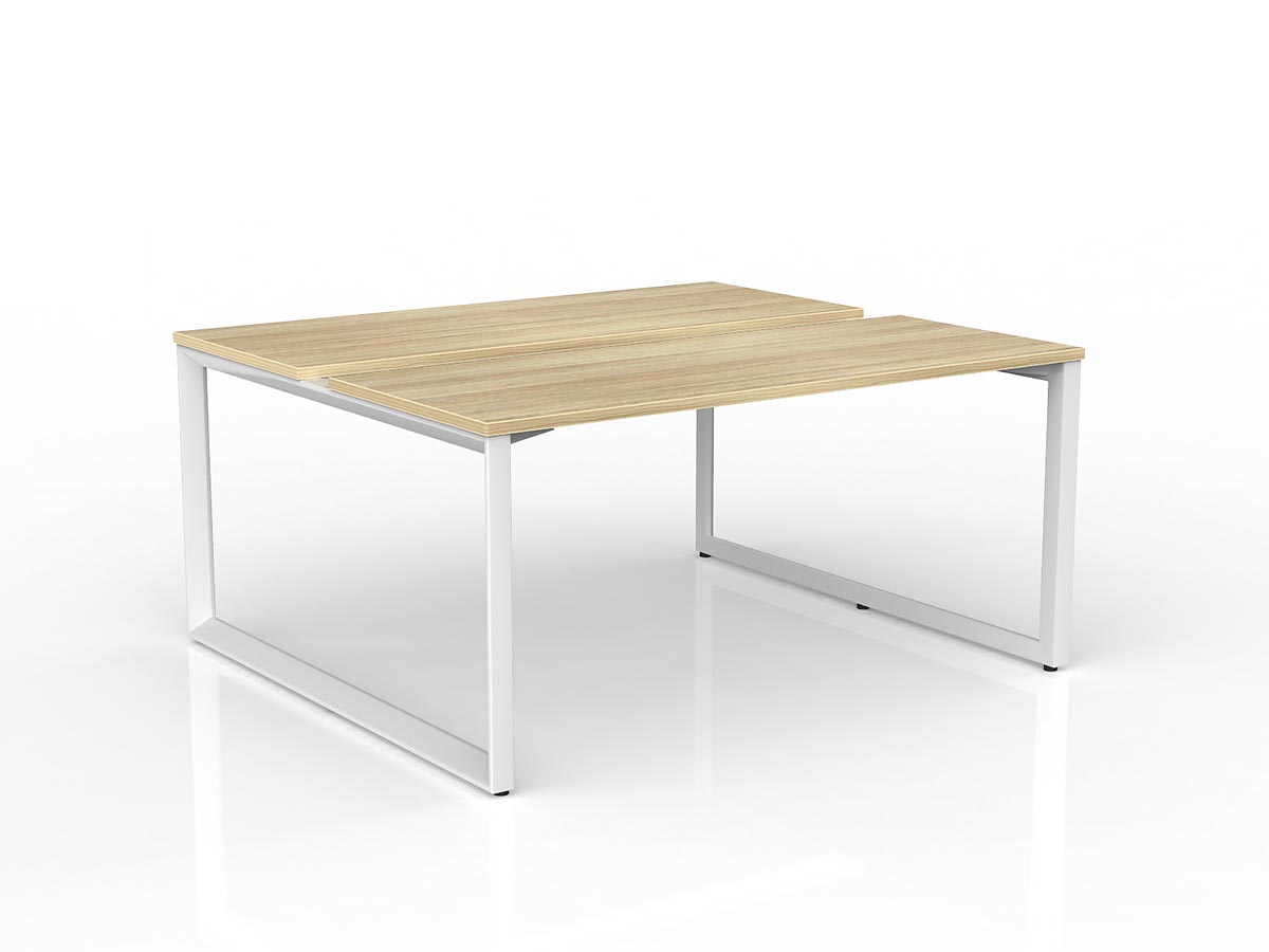 OL Anvil 2-User Double Sided Workspace – Oak Top with White Frame