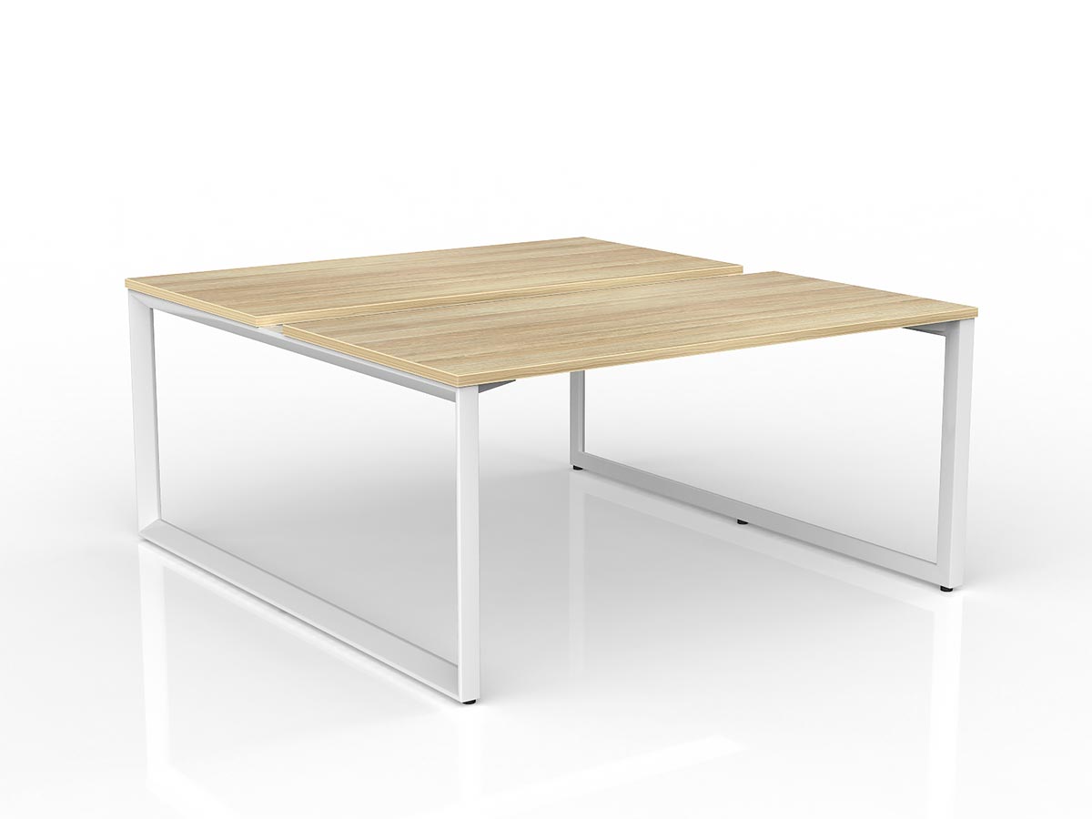 OL Anvil 2-User Double Sided Workspace – Oak Top with White Frame