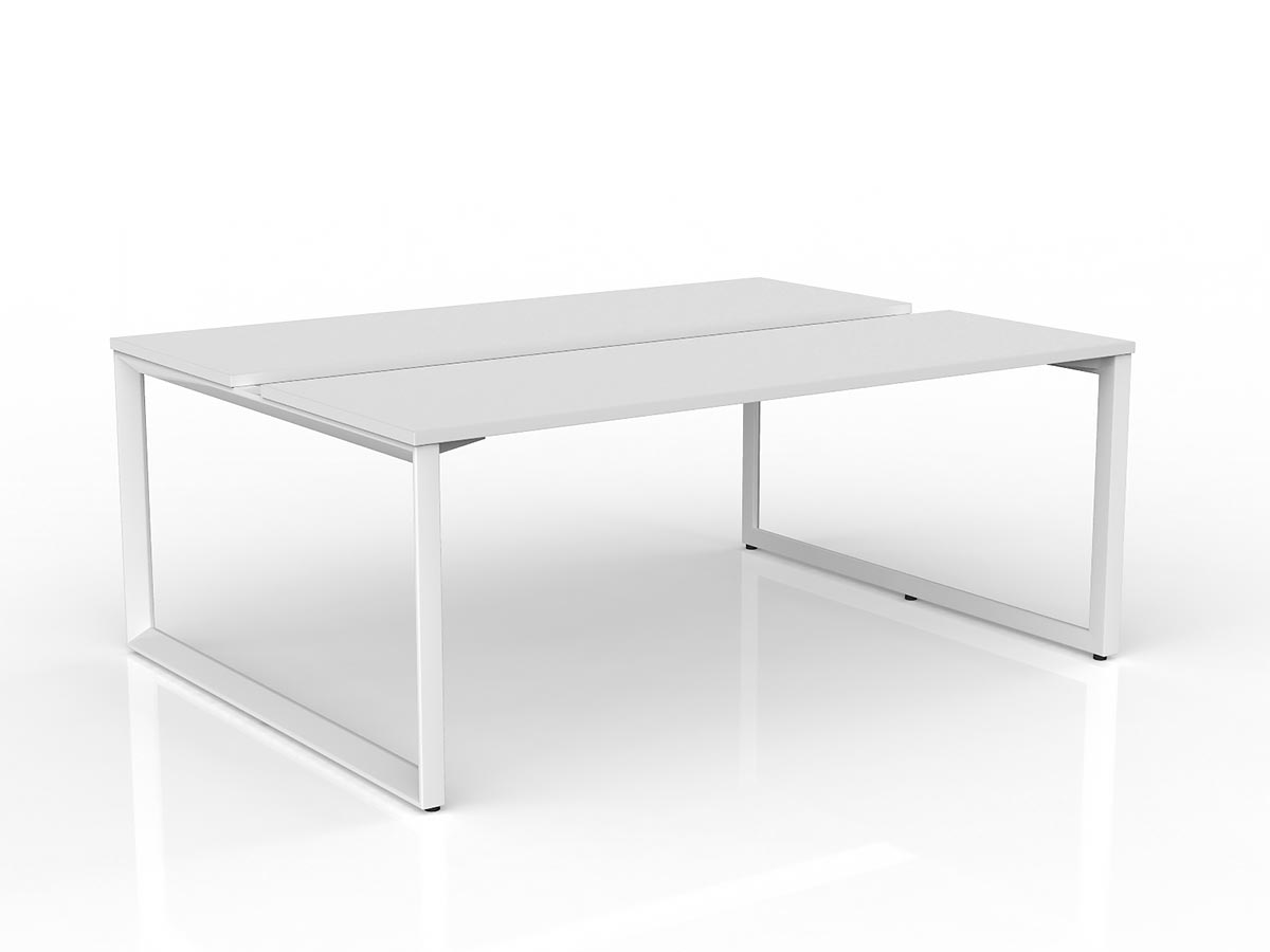 OL Anvil 2-User Double Sided Workspace – White Top with White Frame