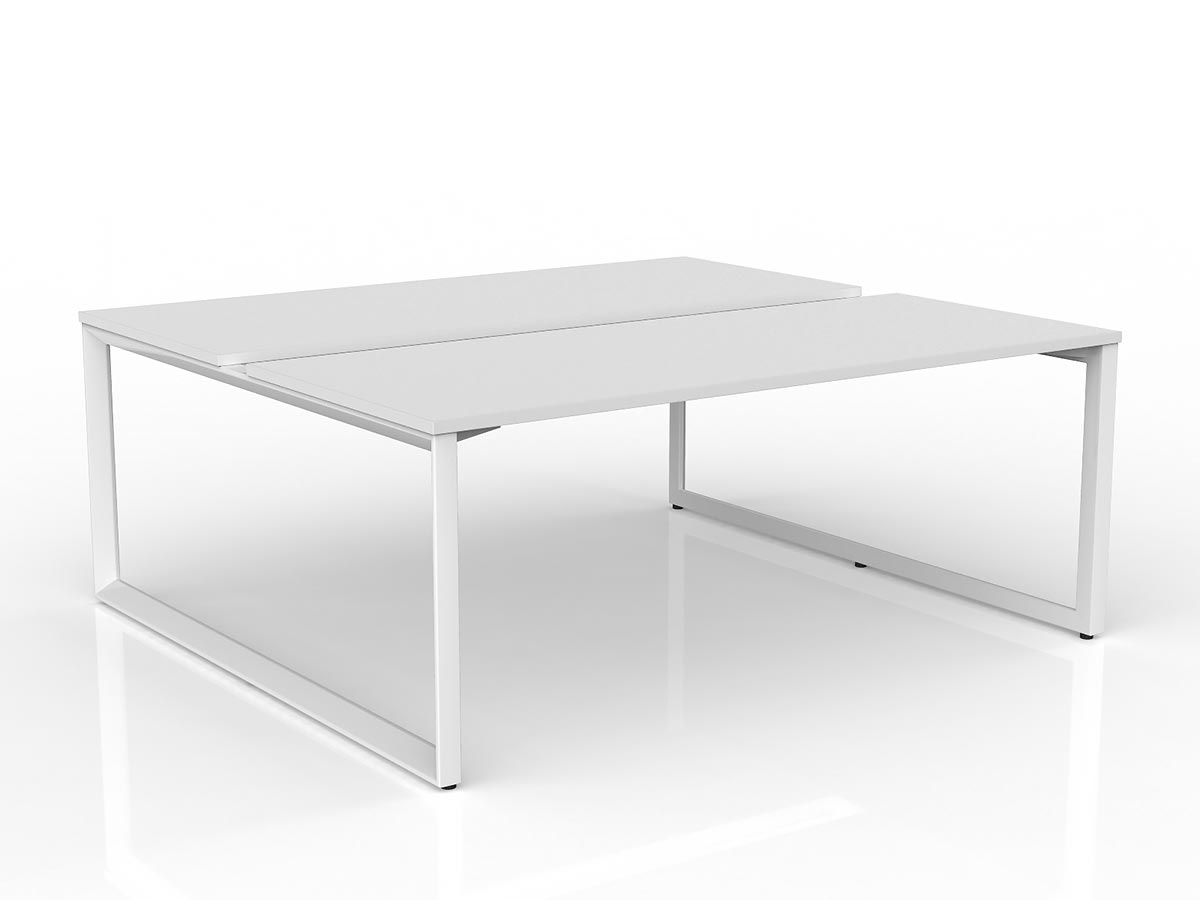 OL Anvil 2-User Double Sided Workspace – White Top with White Frame