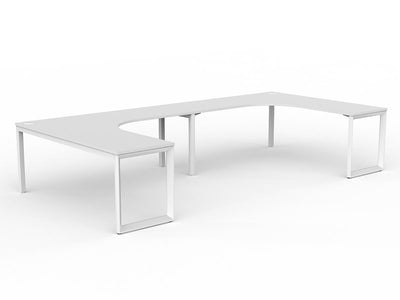 OL Anvil 2-User 90° Workspace – White Top with White Frame