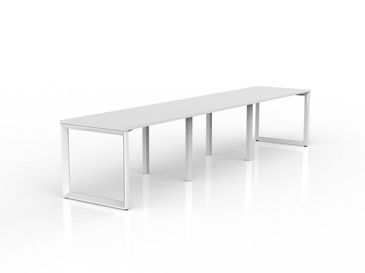 OL Anvil 3-User Workspace – White Top with White Frame