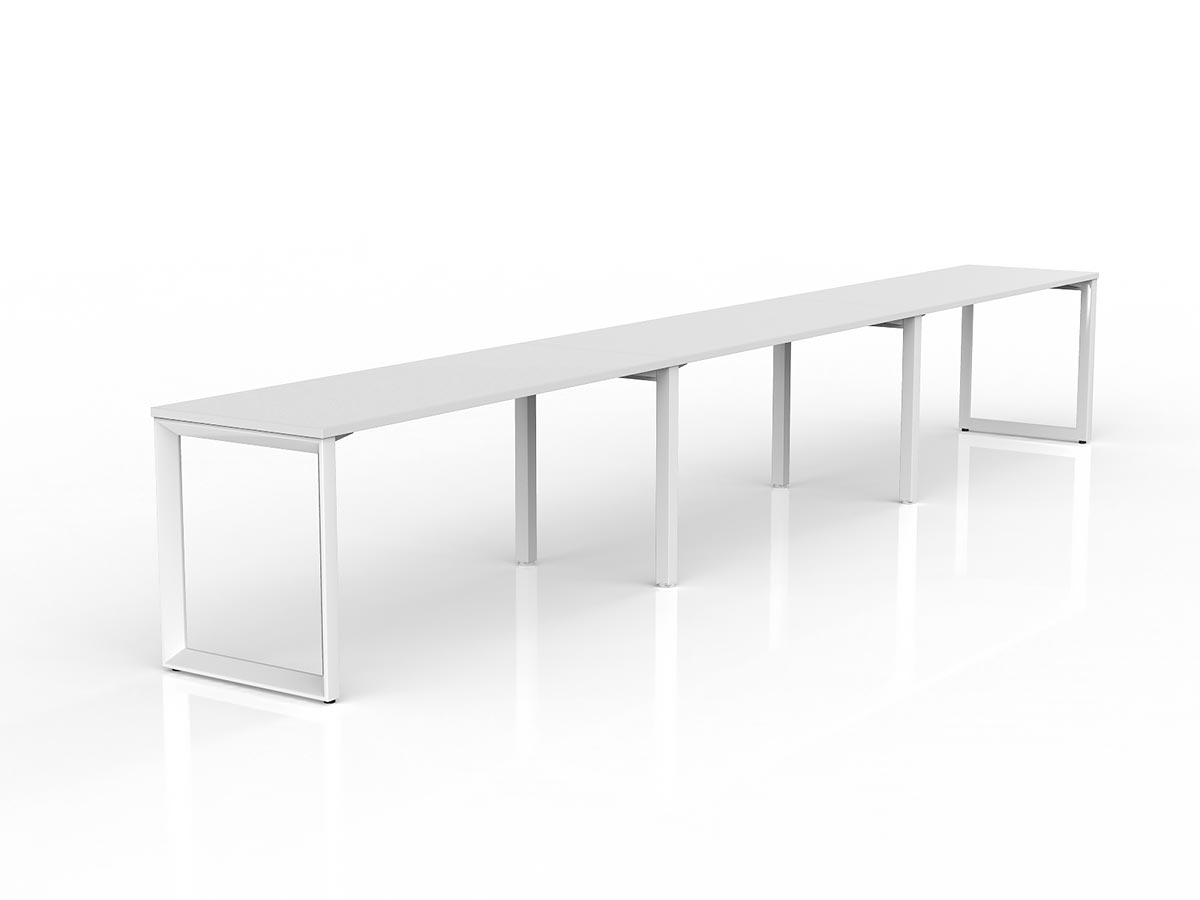 OL Anvil 3-User Workspace – White Top with White Frame