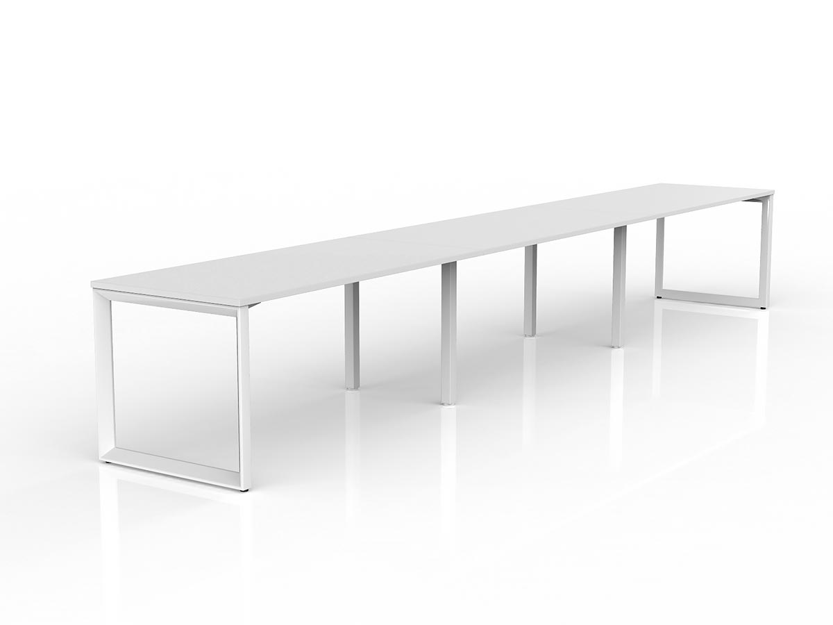 OL Anvil 3-User Workspace – White Top with White Frame