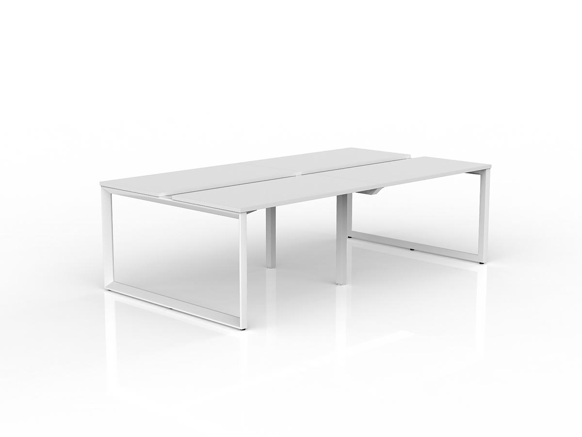 OL Anvil 4-User Double Sided Workspace – White Top with White Frame