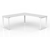 OL Anvil 90° Workstation Corner Desk – White Top with White Frame