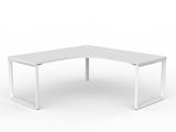 OL Anvil 90° Workstation Corner Desk – White Top with White Frame