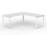 OL Anvil 90° Workstation Corner Desk – White Top with White Frame