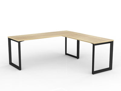 OL Anvil Melamine Top Metal Frame Office Desk with Return