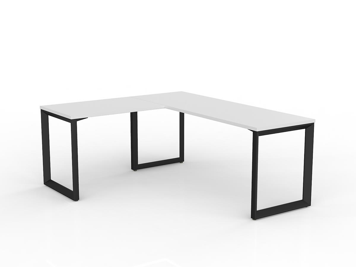 OL Anvil Melamine Top Metal Frame Office Desk with Return