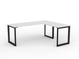 OL Anvil Melamine Top Metal Frame Office Desk with Return