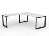 OL Anvil Melamine Top Metal Frame Office Desk with Return