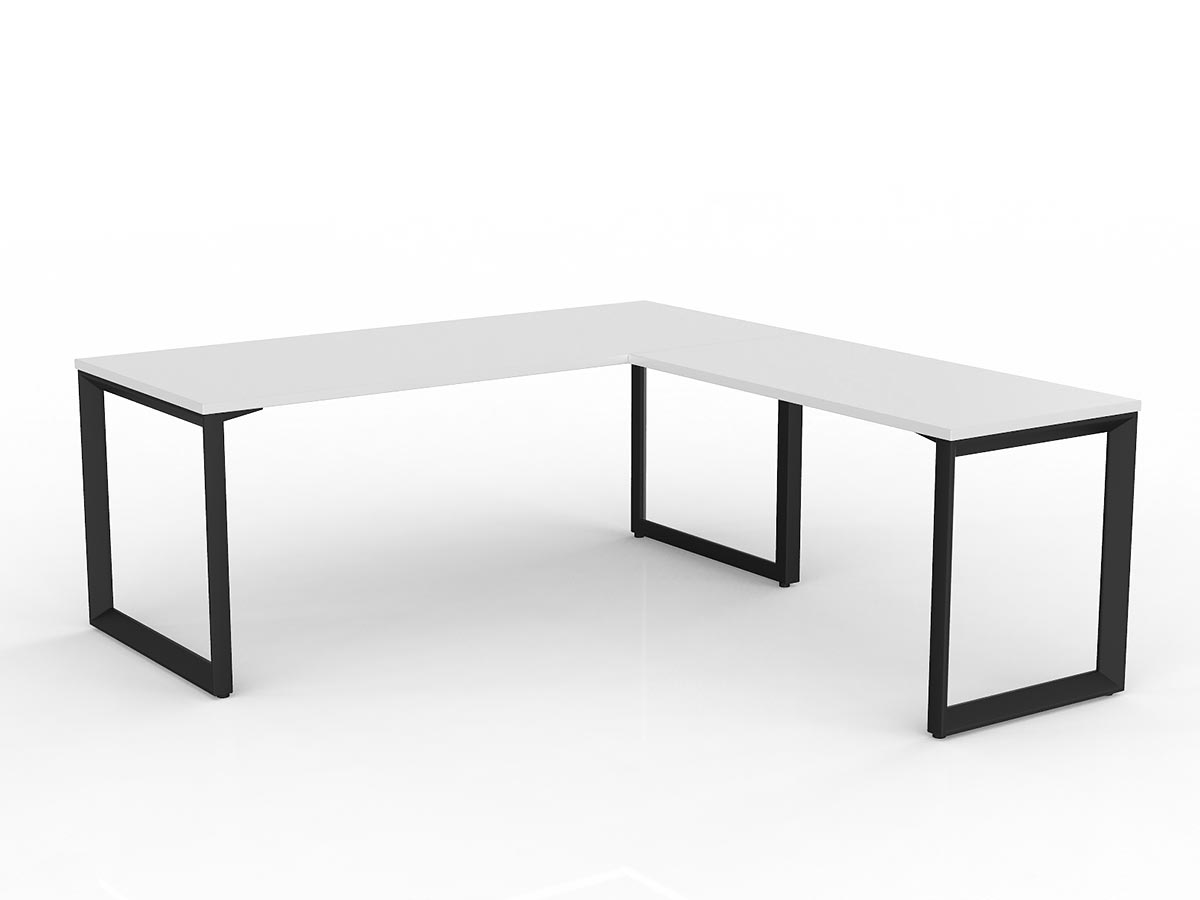 OL Anvil Melamine Top Metal Frame Office Desk with Return