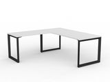 OL Anvil Melamine Top Metal Frame Office Desk with Return