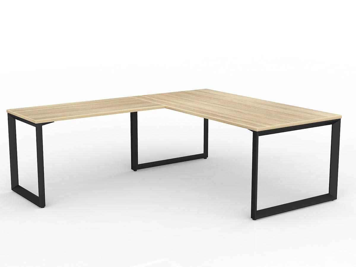 OL Anvil Melamine Top Metal Frame Office Desk with Return
