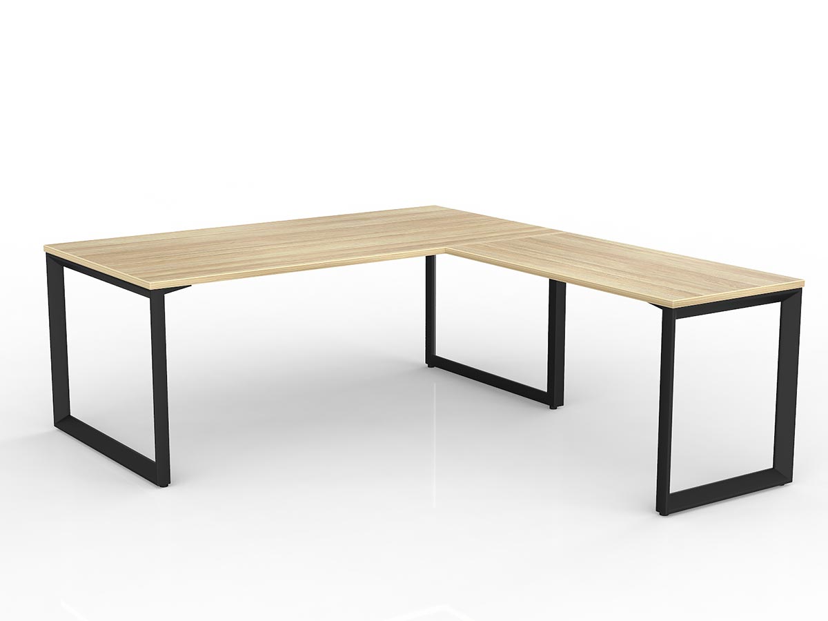 OL Anvil Melamine Top Metal Frame Office Desk with Return